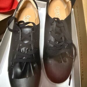 Franco Sarto Black Leather Sneakers